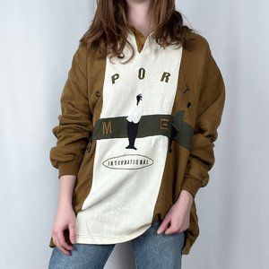 Vintage Oversized Graphic Sweatshirt Shirt Streetwear Sporty Preppy Cozy Long